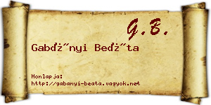 Gabányi Beáta névjegykártya