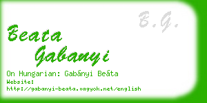 beata gabanyi business card